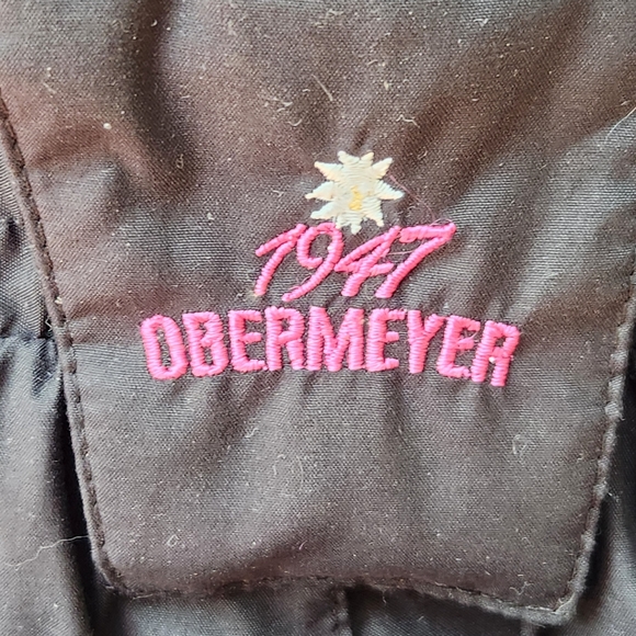 OBERMEYER Ski Suit Juniors Size 16 Black Pink Floral Retro Winter Outdoor Snow - Picture 8 of 16